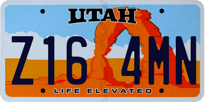 UT license plate Z164MN