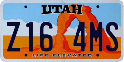 UT license plate Z164MS