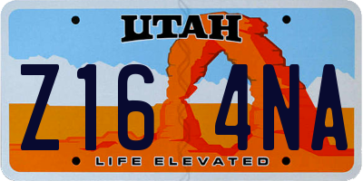UT license plate Z164NA