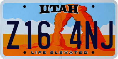 UT license plate Z164NJ