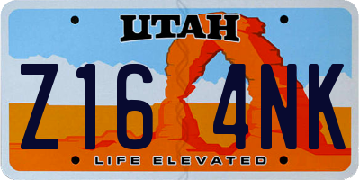 UT license plate Z164NK