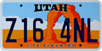 UT license plate Z164NL