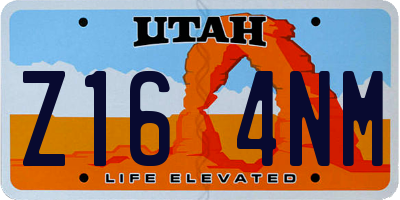 UT license plate Z164NM