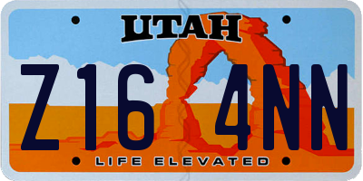 UT license plate Z164NN