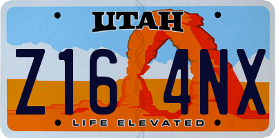 UT license plate Z164NX