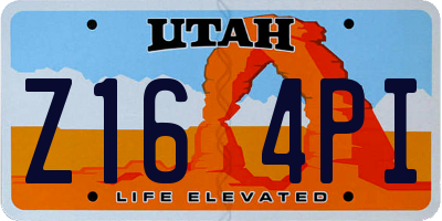 UT license plate Z164PI