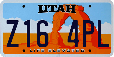 UT license plate Z164PL
