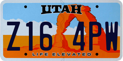 UT license plate Z164PW