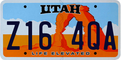 UT license plate Z164QA