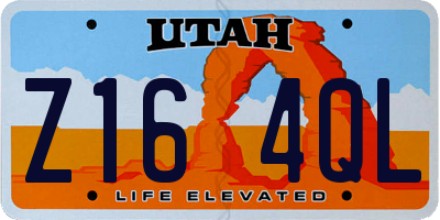 UT license plate Z164QL