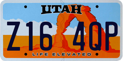 UT license plate Z164QP