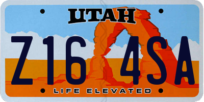 UT license plate Z164SA