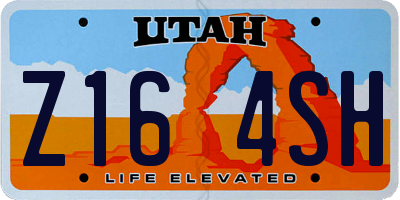 UT license plate Z164SH
