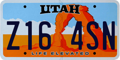 UT license plate Z164SN