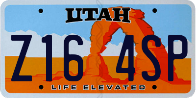UT license plate Z164SP