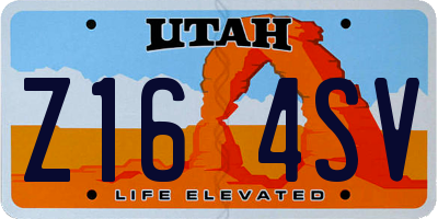 UT license plate Z164SV