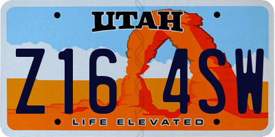 UT license plate Z164SW