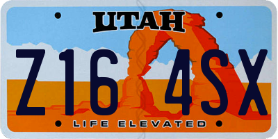 UT license plate Z164SX