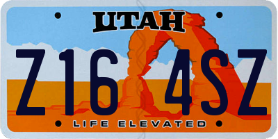 UT license plate Z164SZ