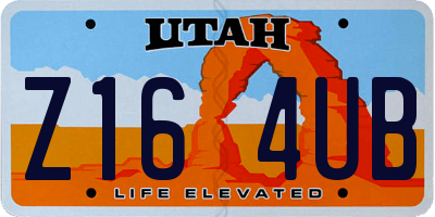 UT license plate Z164UB