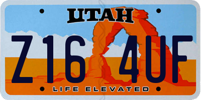 UT license plate Z164UF
