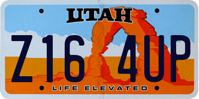 UT license plate Z164UP
