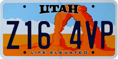 UT license plate Z164VP