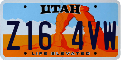 UT license plate Z164VW