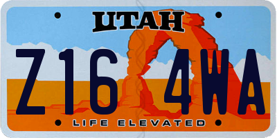 UT license plate Z164WA