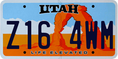 UT license plate Z164WM