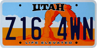 UT license plate Z164WN