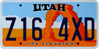 UT license plate Z164XD