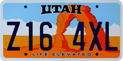 UT license plate Z164XL