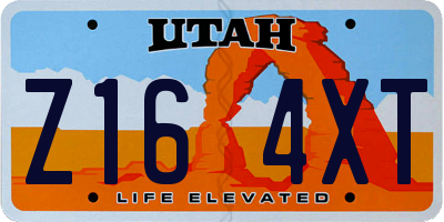 UT license plate Z164XT