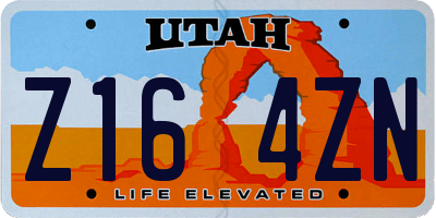 UT license plate Z164ZN