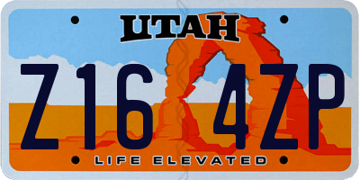 UT license plate Z164ZP