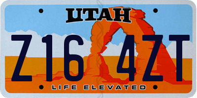 UT license plate Z164ZT