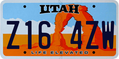 UT license plate Z164ZW