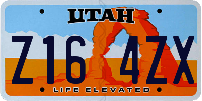 UT license plate Z164ZX