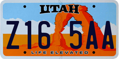 UT license plate Z165AA