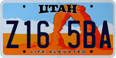 UT license plate Z165BA
