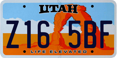 UT license plate Z165BF
