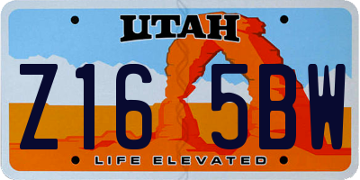 UT license plate Z165BW