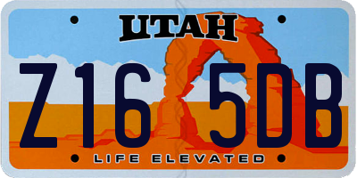 UT license plate Z165DB
