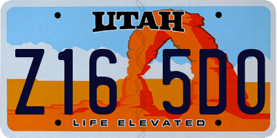 UT license plate Z165DO