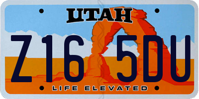 UT license plate Z165DU