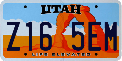 UT license plate Z165EM