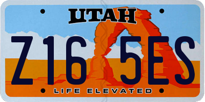 UT license plate Z165ES