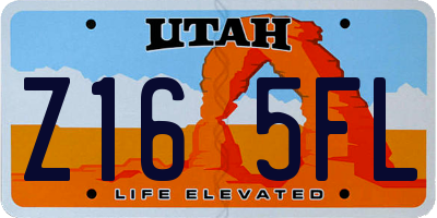UT license plate Z165FL