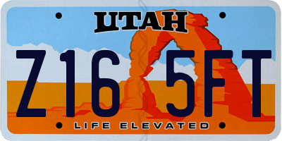 UT license plate Z165FT